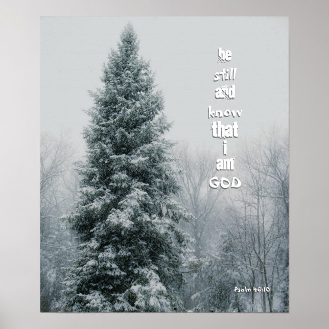 Var stilla och Know Tall Gräs Christian Poster (Framsidan)