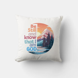 Var stilla och vet att jag är Gud Bible Verse Kudde