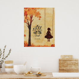 Var stilla och vet att jag är Gud Bible Verse Psal Poster