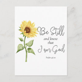 Var stilla och vet att jag är Gud Solros Vykort