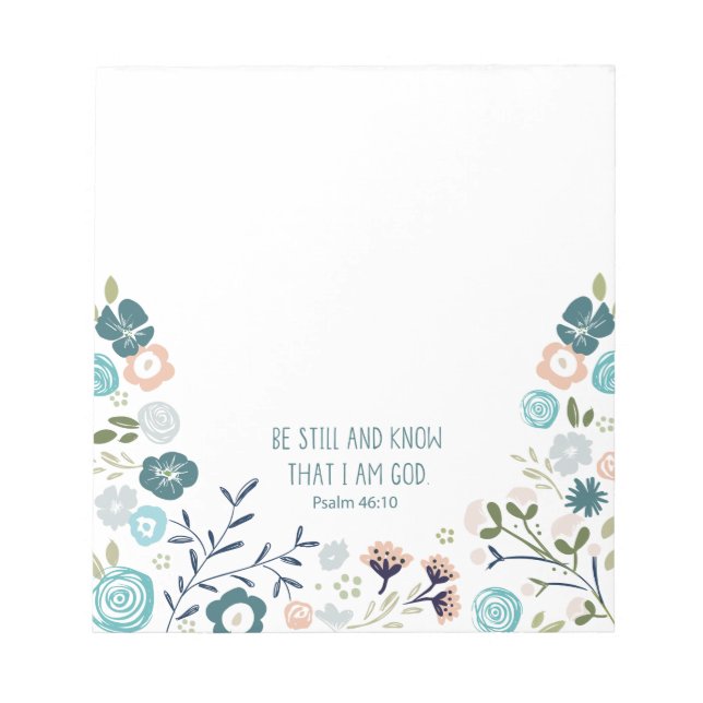 Var stilla och veta att jag är Gud. Anteckningsblo Anteckningsblock (Framsida)