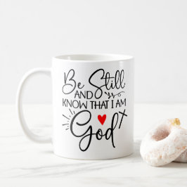 Var stilla och veta att jag är gud kaffemugg
