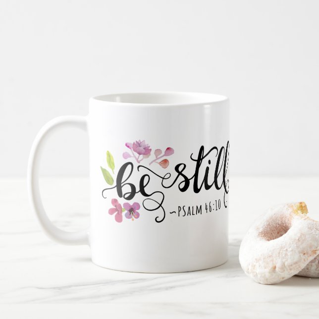 Var stilla - Psalm 46:10 Kaffemugg (Med munk)