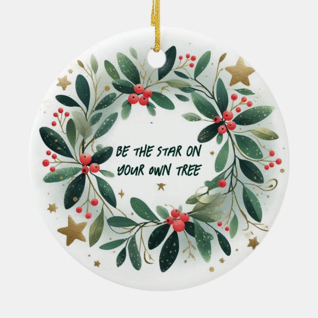 Var stjärnan på din egen julprydnad i Träd Julgransprydnad Keramik (Baksidan)