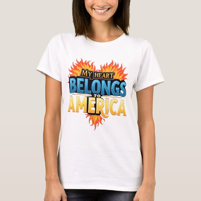 Var stolt över Amerika - Ställtalle, Shine Bright" T Shirt (Framsida)