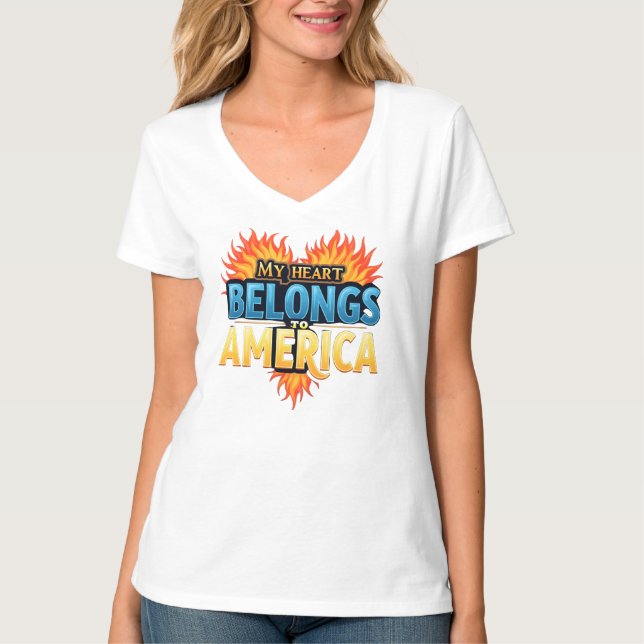 Var stolt över Amerika - Ställtalle, Shine Bright" T Shirt (Framsida)