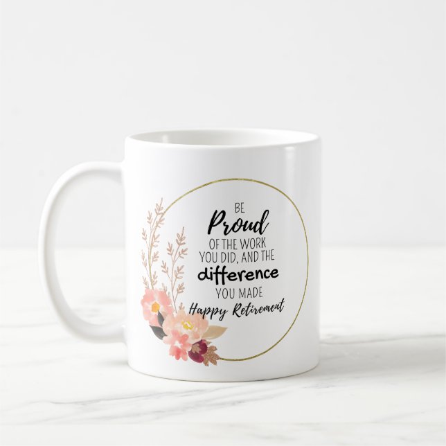 Var stolt över det arbete ni utfört - Pension Gift Kaffemugg (Vänster)