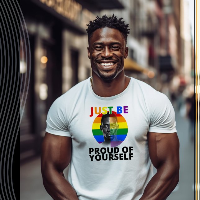 Var stolt över dig själv - Black Male Model T Shirt (Skapare uppladdad)