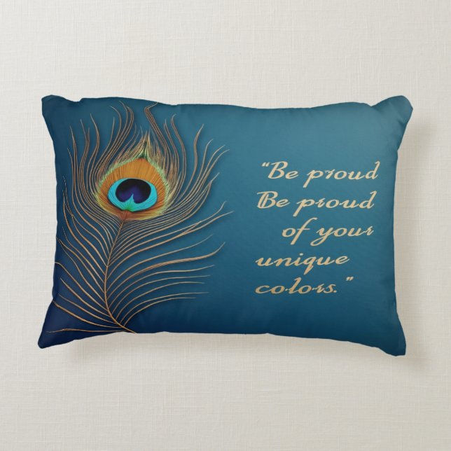 Var stolt över din unika Färg - inspirerande Prydnadskudde (Baksidan)