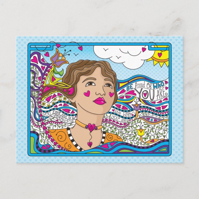 Var stolt över vem du är.. vykort (Framsida)