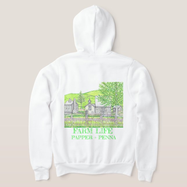 Vår Stone Barn Women's Hoodie T Shirt (Laydown Baksida)
