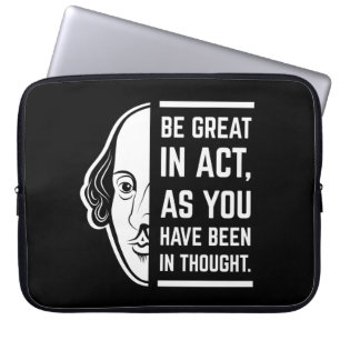 Var Stor I Skådespeleri Shakespeare Thespian Citat Laptop Fodral