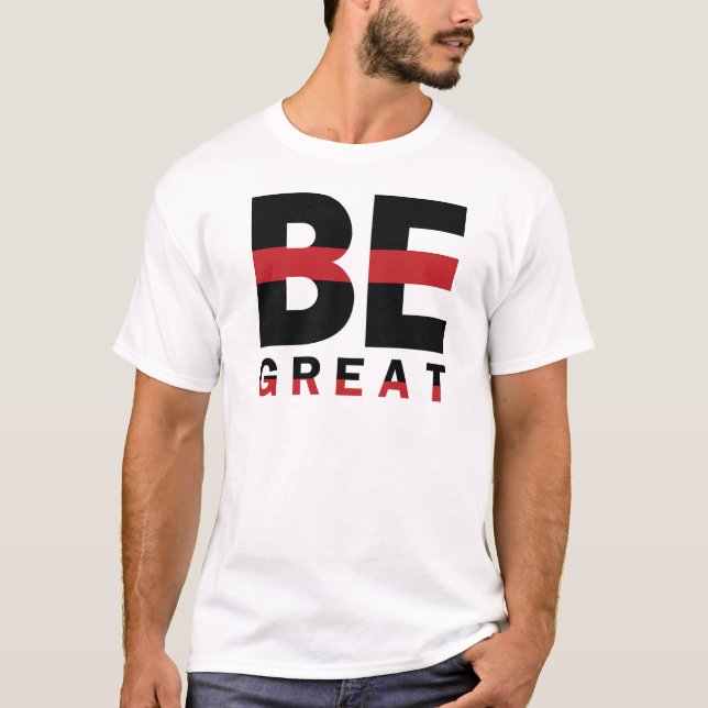 "Var Stor" Motiverande Typografi – Svart & Röd T Shirt (Framsida)