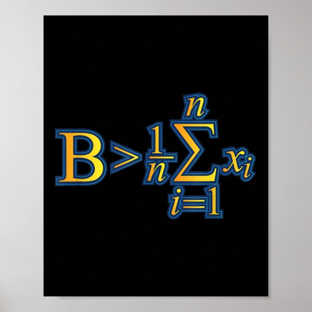 Var Större Än Genomsnittet - Matematiska Citat  Poster (Framsidan)