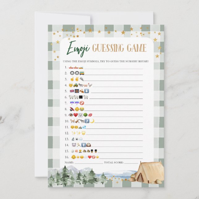 Vår Största Äventyr Baby Shower Emoji Spel Inbjudningar (Framsida)