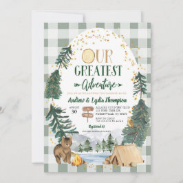 Vår största äventyrs baby shower inbjudan