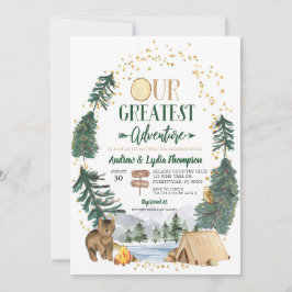 Vår största äventyrs baby shower inbjudan