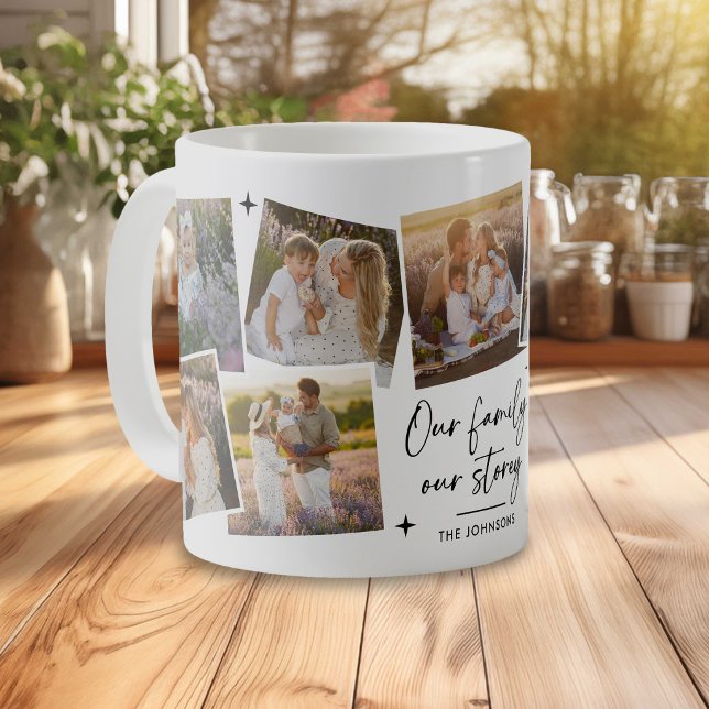 Vår Story' Familjefoto Collage Present Kaffemugg (Skapare uppladdad)