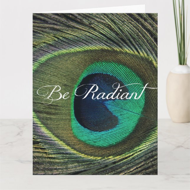 Var strålande citat med Peacock Feather Kort (Framsida)