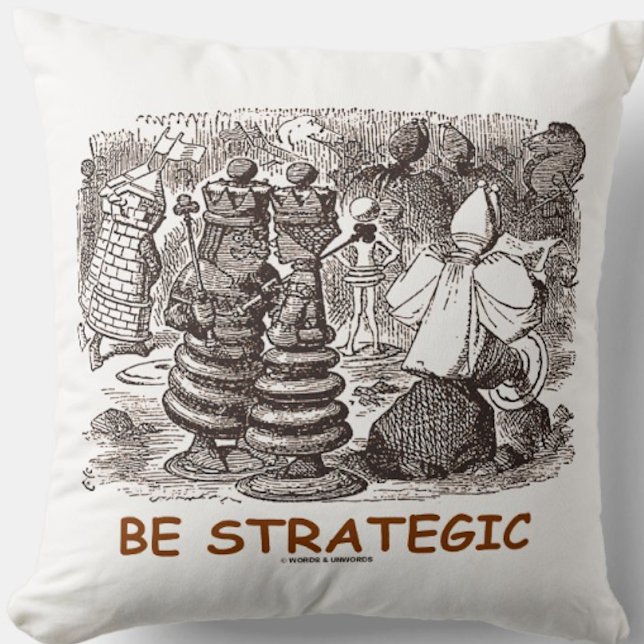Var strategisk genom det Tittar glaset Kudde (Wonderland advice throw pillow for any Wonderland fan!)