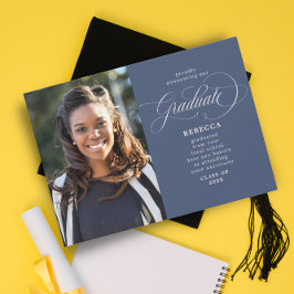 Vår Student Classic Script Blue Photo Studenten Meddelande