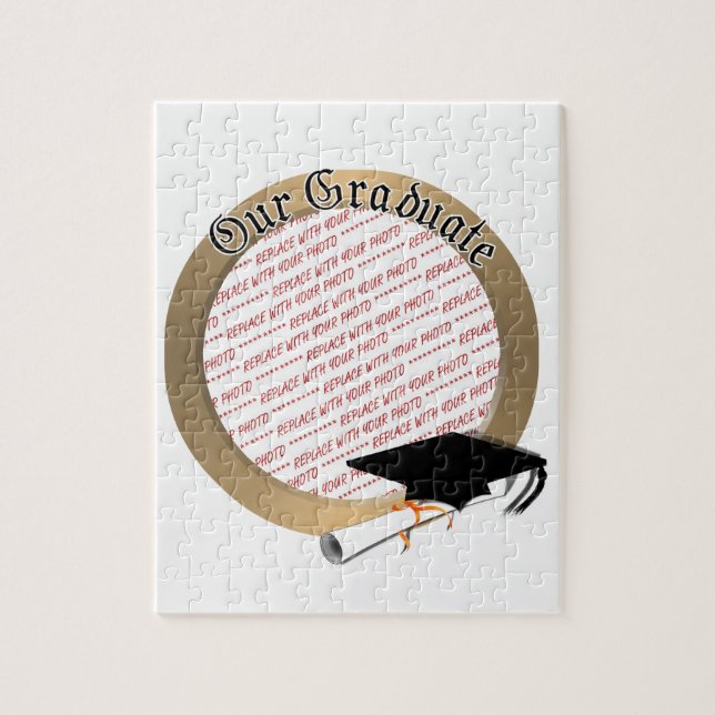 Vår Student-Studentmössa med Guld Ram Pussel (Vertikal)