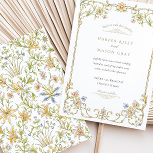 Vår & Summer Blommigt Garden Wedding Inbjudningar
