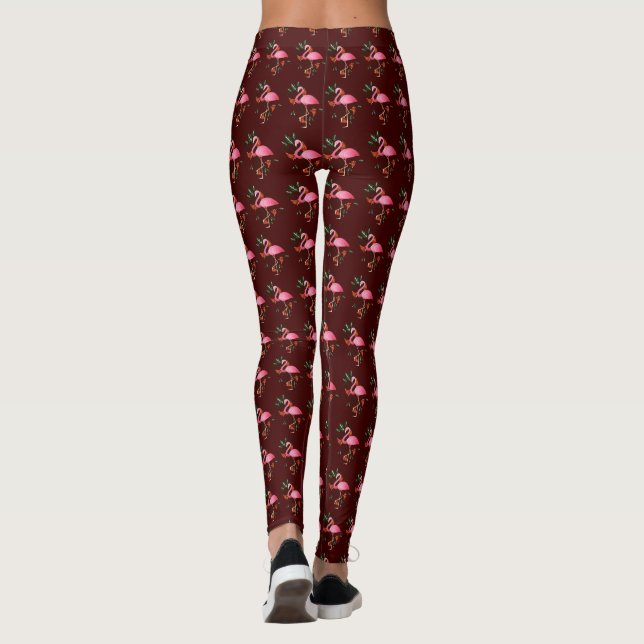 Vår Summer Flower Rosa Flamingo Leggings (Baksida)