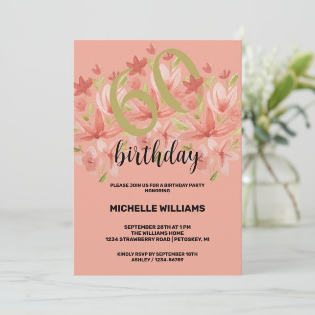 Vår Summer Garden Watercolor Blommigt Inbjudningar (Stående Fram)