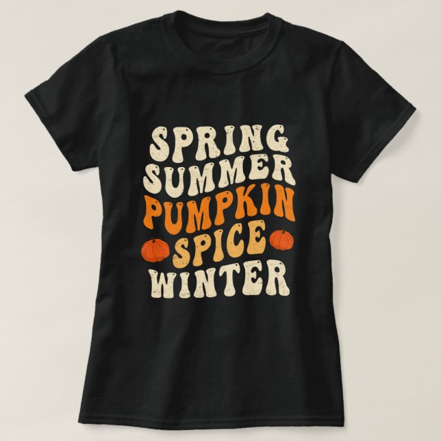Vår Summer Pumpkin Spice Winter Pumpkin Spice L T Shirt (Design framsida)
