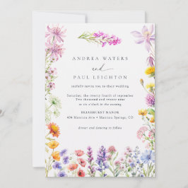 Vår Summer Wildblomma | Färg Blommigt Bröllop Inbjudningar