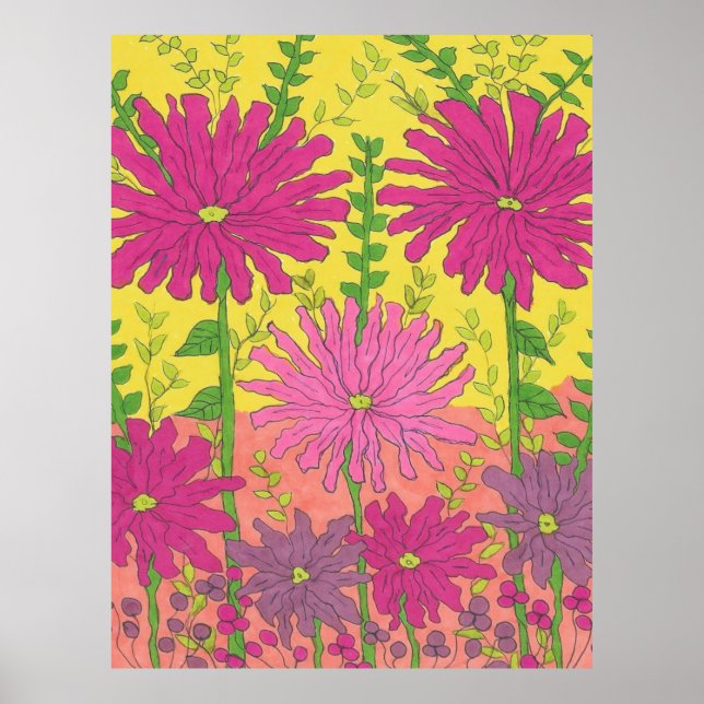 Vår Sunshine Blommigt Poster (Framsidan)