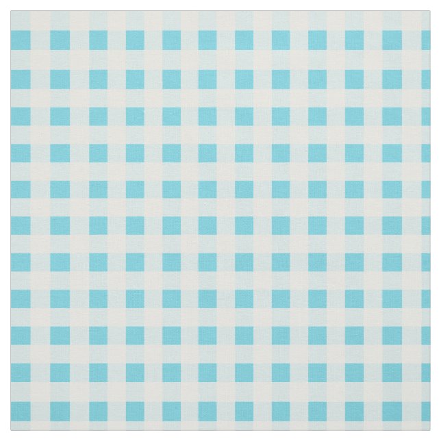 Vår Sunshine Blue White Check Gingham Mönster Tyg (Provkarta)