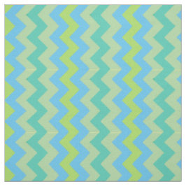 Vår Sunshine Chevron Mönster Blue Grönt Gult Tyg