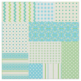 Vår Sunshine Faux Patchwork Mönster Fabric Tyg