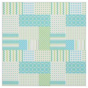 Vår Sunshine Faux Patchwork Mönster Fabric Tyg