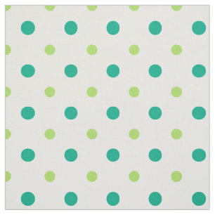 Vår Sunshine Grönt och White Polka dots Fabric Tyg