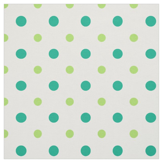 Vår Sunshine Grönt och White Polka dots Fabric Tyg (Provkarta)