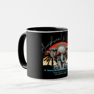 Vår Sunshine och Ele-roligt Retro Beach Getaway Mugg