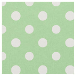 Vår Sunshine White på Grönt Polka dots Fabric Tyg