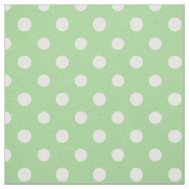 Vår Sunshine White på Grönt Polka dots Fabric Tyg