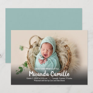 Vår svenske Baby Photo Tillkännagivande för födels