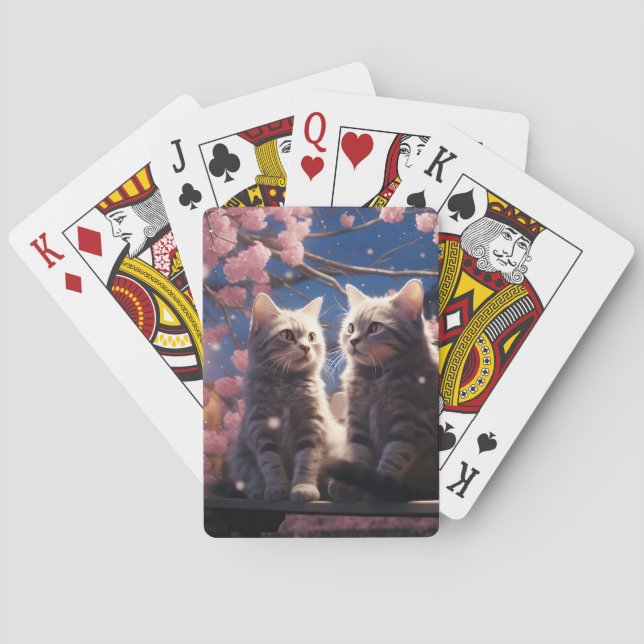 Vår Sweet Cherry Blommars Kittens Casinokort (Baksidan)