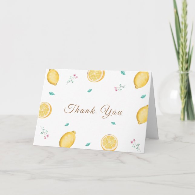 Vår Sweet Lemon Citrus Fruit Baby Shower Tack Kort (Framsida)