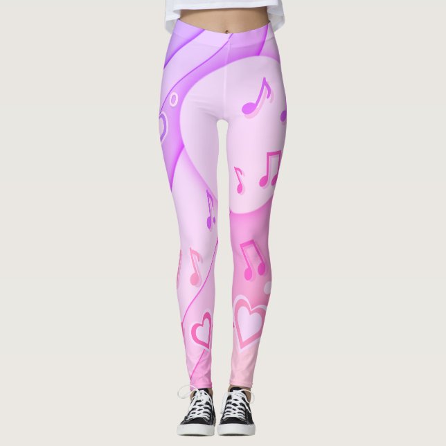 vår Symphony, Kärlek för musikalisk vacker Färgad Leggings (Framsida)
