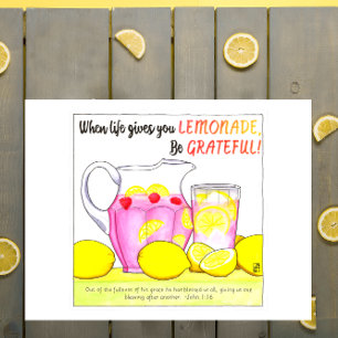 Var tacksam för Lemonade inspirationskort Vykort