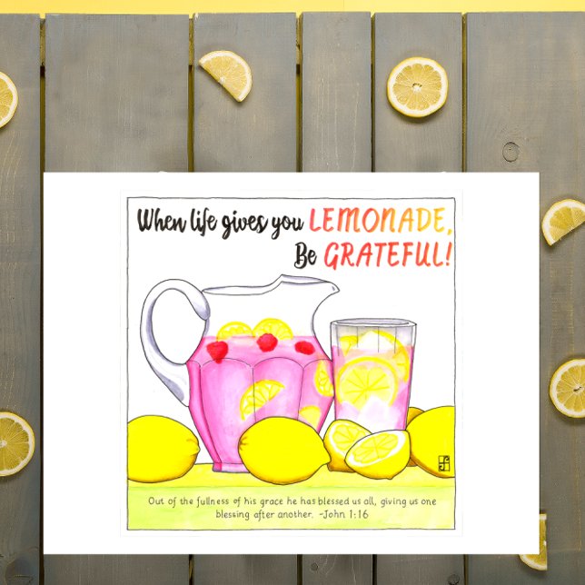 Var tacksam för Lemonade inspirationskort Vykort (Skapare uppladdad)