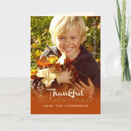 Var tacksam. Fotokort för thanksgiving Anpassnings Helgkort
