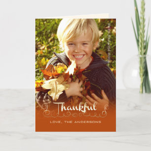 Var tacksam. Fotokort för thanksgiving Anpassnings Helgkort