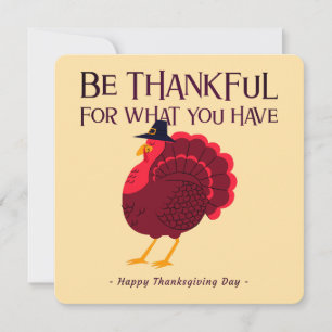 Var tacksam – Glad Thanksgiving-kort Julkort